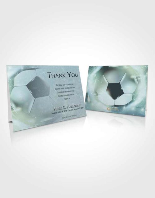 Funeral Thank You Card Template Soft Emerald Love Soccer Destiny
