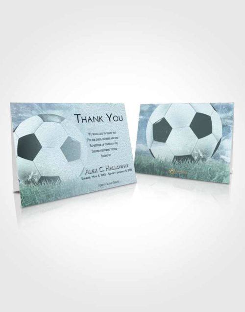 Funeral Thank You Card Template Soft Emerald Love Soccer Dreams