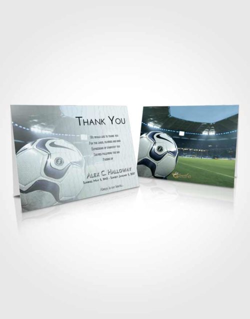 Funeral Thank You Card Template Soft Emerald Love Soccer Life