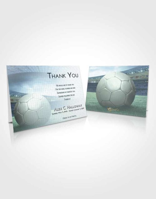 Funeral Thank You Card Template Soft Emerald Soccer Love