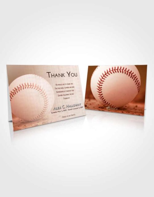 Funeral Thank You Card Template Strawberry Love Baseball Victory