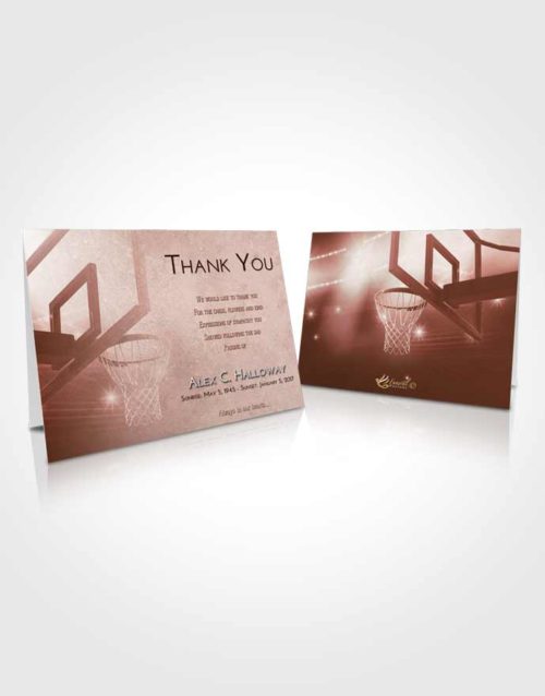 Funeral Thank You Card Template Strawberry Love Basketball Pride
