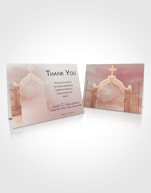 Funeral Thank You Card Template Strawberry Love Clear Gates For Heaven