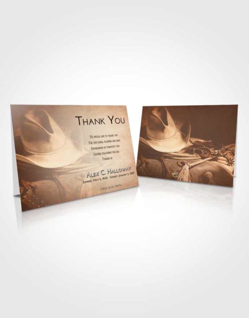 Funeral Thank You Card Template Strawberry Love Cowboy Serenity