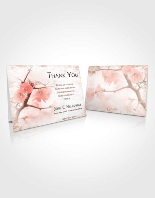 Funeral Thank You Card Template Strawberry Love Floral Blossoms