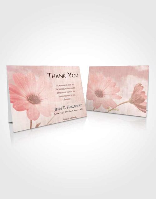 Funeral Thank You Card Template Strawberry Love Floral Raindrops
