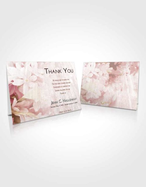 Funeral Thank You Card Template Strawberry Love Floral Serenity