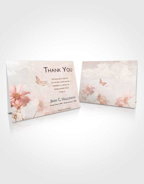Funeral Thank You Card Template Strawberry Love Floral Sky