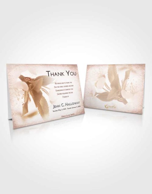Funeral Thank You Card Template Strawberry Love Flower of the Plume