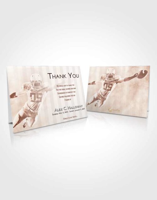 Funeral Thank You Card Template Strawberry Love Football Honor