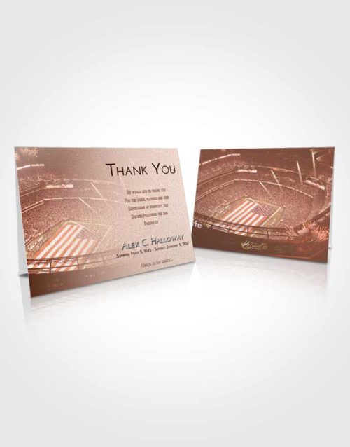 Funeral Thank You Card Template Strawberry Love Football Stadium