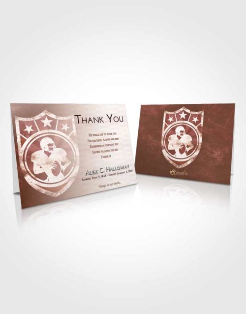 Funeral Thank You Card Template Strawberry Love Football Surprise