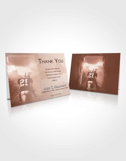 Funeral Thank You Card Template Strawberry Love Football Victory
