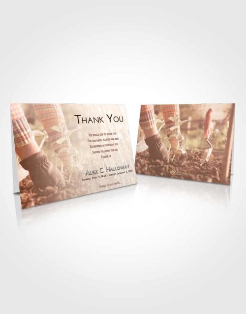 Funeral Thank You Card Template Strawberry Love Gardening Star