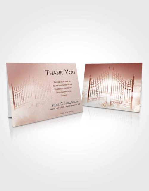 Funeral Thank You Card Template Strawberry Love Gates to Heaven