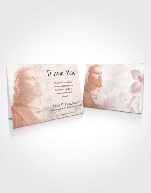 Funeral Thank You Card Template Strawberry Love Gaze of Jesus