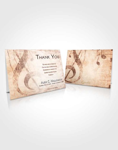 Funeral Thank You Card Template Strawberry Love Harmonica