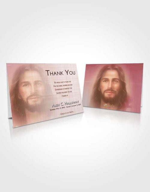 Funeral Thank You Card Template Strawberry Love Jesus in Heaven