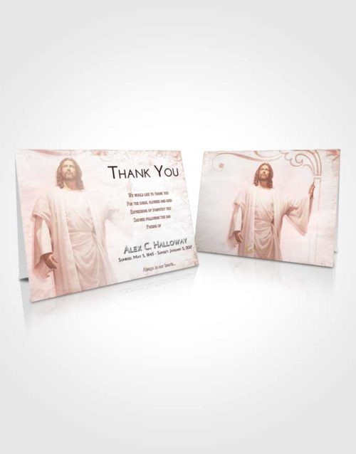 Funeral Thank You Card Template Strawberry Love Jesus in the Clouds