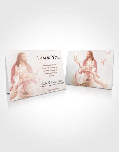 Funeral Thank You Card Template Strawberry Love Jesus in the Sky