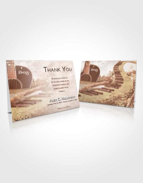 Funeral Thank You Card Template Strawberry Love Jungle Music