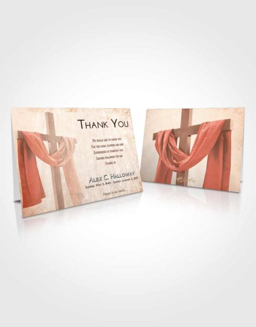 Funeral Thank You Card Template Strawberry Love Loving Cross