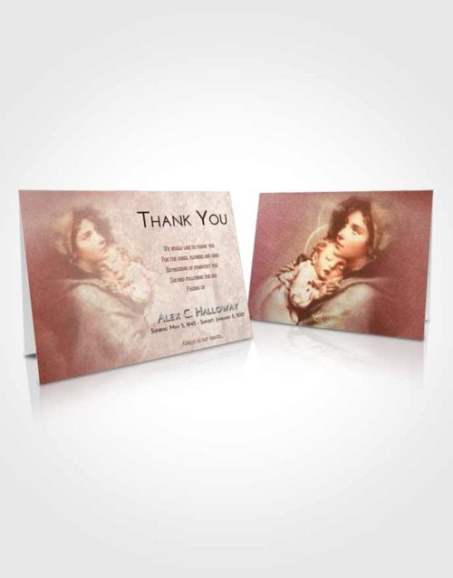 Funeral Thank You Card Template Strawberry Love Mary and Jesus