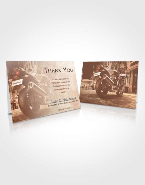 Funeral Thank You Card Template Strawberry Love Motorcycle Dreams