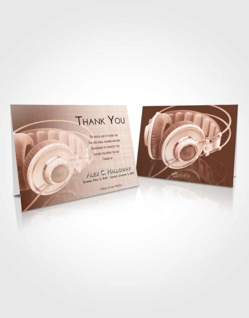Funeral Thank You Card Template Strawberry Love Music Alley