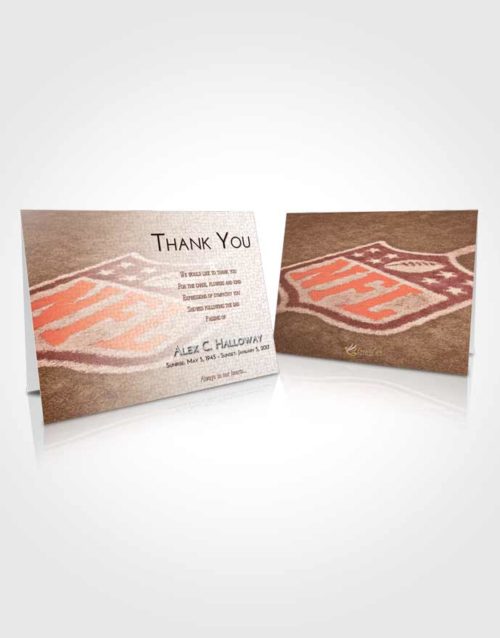 Funeral Thank You Card Template Strawberry Love NFL Football