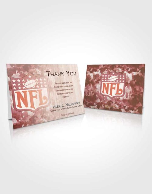 Funeral Thank You Card Template Strawberry Love NFL Star