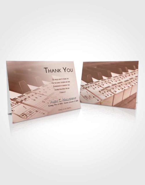 Funeral Thank You Card Template Strawberry Love Piano Desire