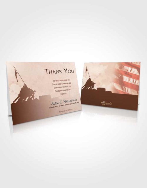 Funeral Thank You Card Template Strawberry Love Proud Veteran