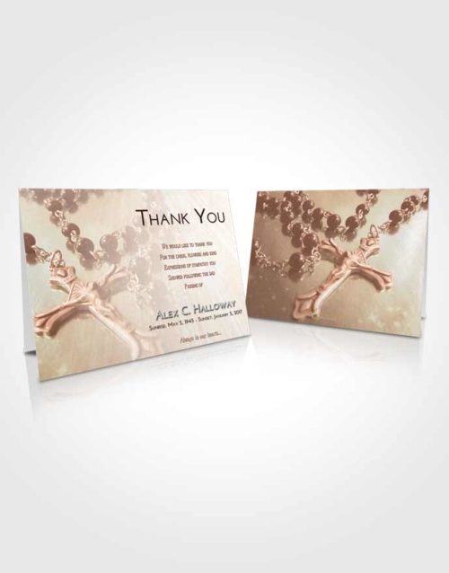Funeral Thank You Card Template Strawberry Love Rosary Faith
