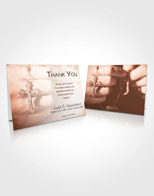 Funeral Thank You Card Template Strawberry Love Rosary Honor