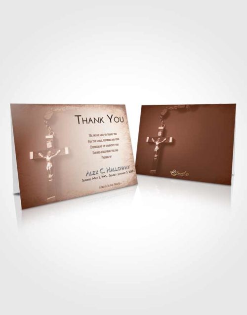 Funeral Thank You Card Template Strawberry Love Rosary Love