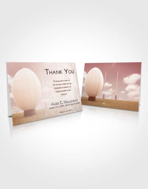 Funeral Thank You Card Template Strawberry Love Rugby Honor