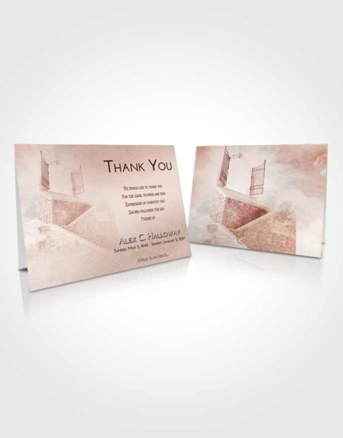 Funeral Thank You Card Template Strawberry Love Stairway to the Gates of Heaven
