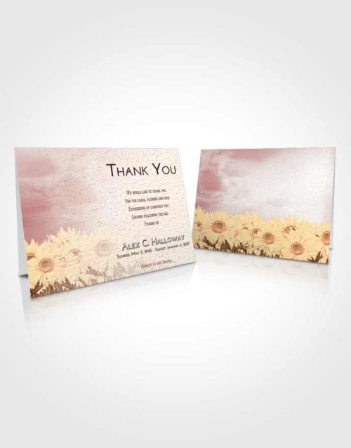 Funeral Thank You Card Template Strawberry Love Sunflower Bliss
