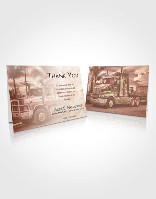 Funeral Thank You Card Template Strawberry Love Trucker Days