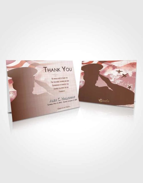 Funeral Thank You Card Template Strawberry Love Veterans Sacrifice