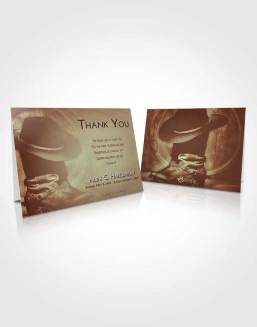 Funeral Thank You Card Template Strawberry Mist Cowboy Desire