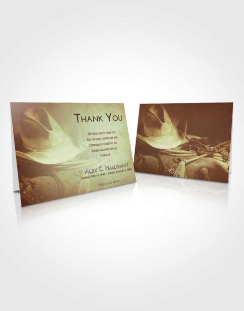 Funeral Thank You Card Template Strawberry Mist Cowboy Serenity