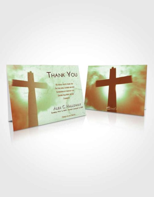 Funeral Thank You Card Template Strawberry Mist Faith in the Cross