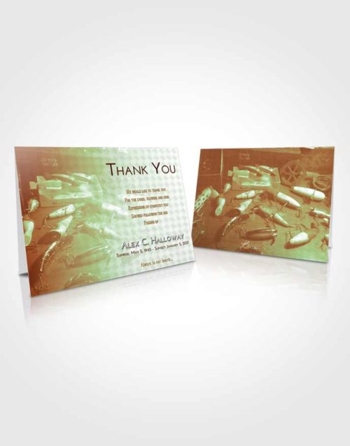 Funeral Thank You Card Template Strawberry Mist Fishing Honor