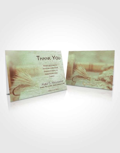 Funeral Thank You Card Template Strawberry Mist Fishing Serenity