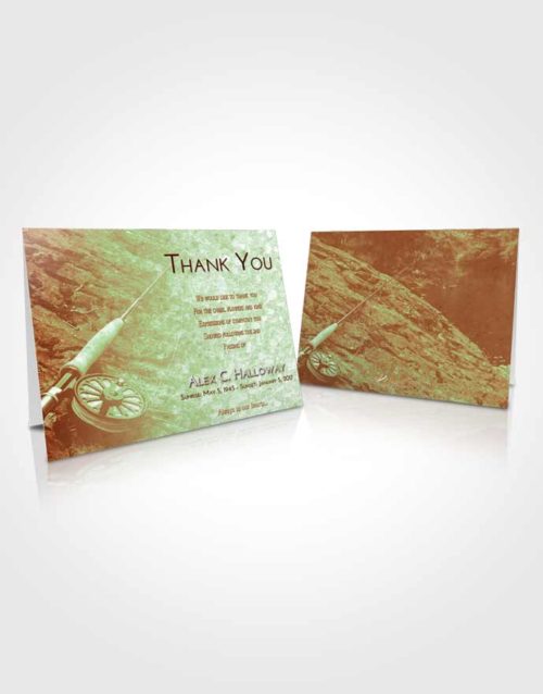 Funeral Thank You Card Template Strawberry Mist Fishing on the Rocks