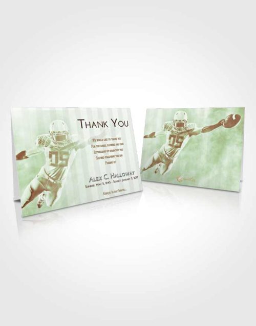 Funeral Thank You Card Template Strawberry Mist Football Honor