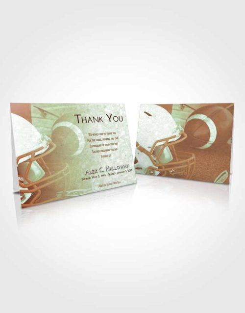 Funeral Thank You Card Template Strawberry Mist Football Party