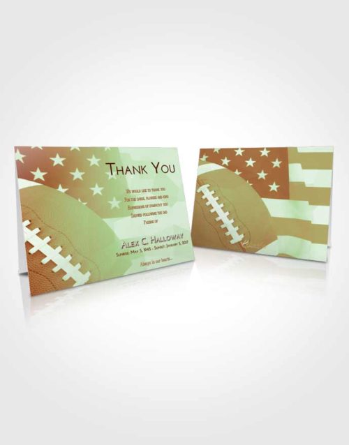 Funeral Thank You Card Template Strawberry Mist Football Pride